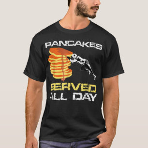 Pancakes betjänade hela Roligten Lineman Football T Shirt