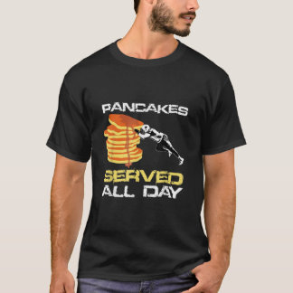 Pancakes betjänade hela Roligten Lineman Football T Shirt