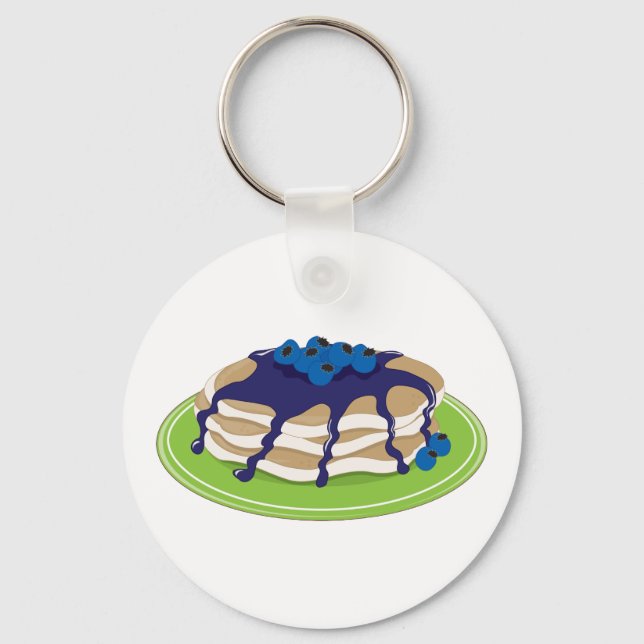 Pancakes Blueberry Nyckelring (Framsida)