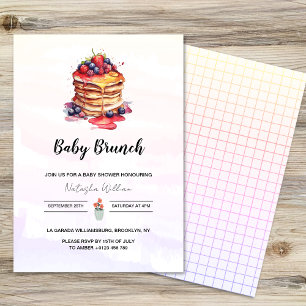 Pancakes Brunch Gender Neutral Baby Shower Inbjudningar