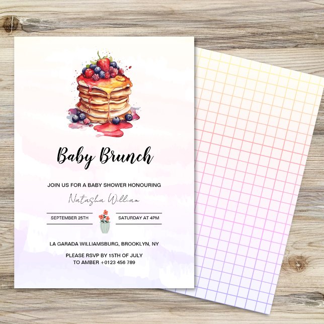 Pancakes Brunch Gender Neutral Baby Shower Inbjudningar (Skapare uppladdad)
