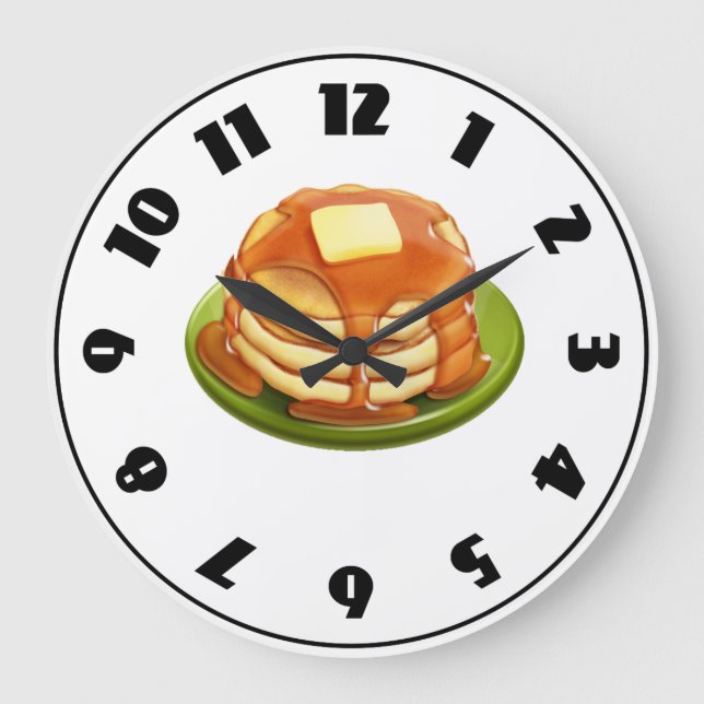 Pancakes Clock Stor Klocka (Framsida)