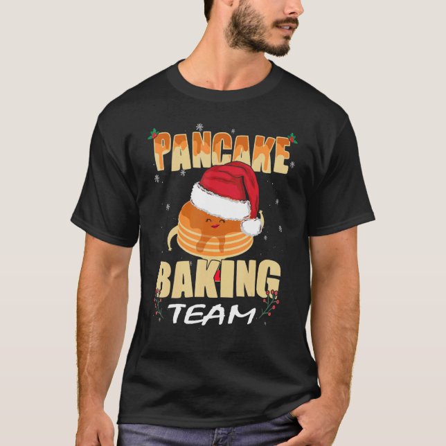 Pancakes gör julpancake Baking Team T Shirt (Framsida)