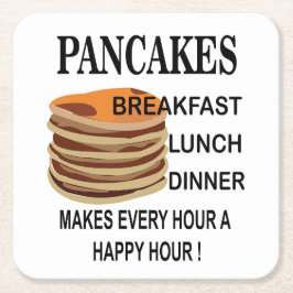 Pancakes gör varje timme i en Lycklig-timmars Pann Underlägg Papper Kvadrat