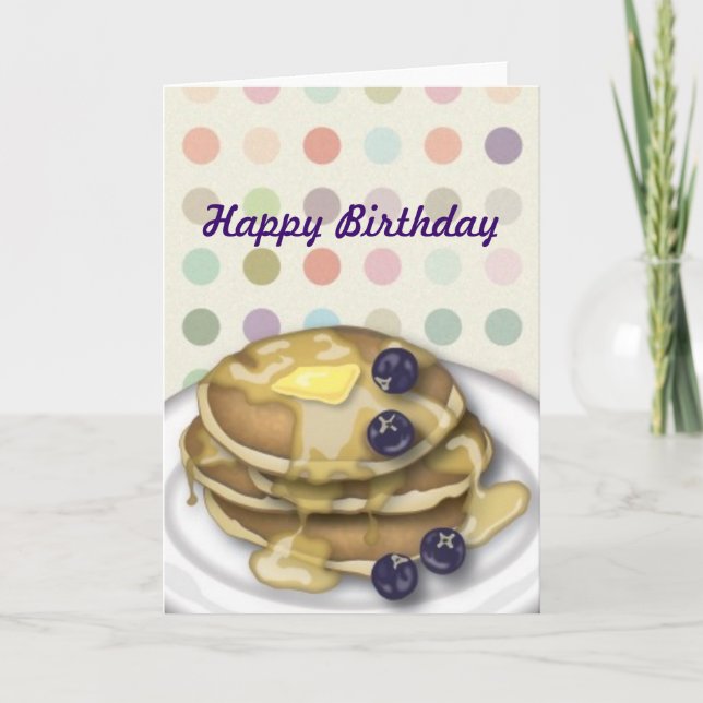 Pancakes Grattis på födelsedagen Polka dots-kort Kort (Framsida)