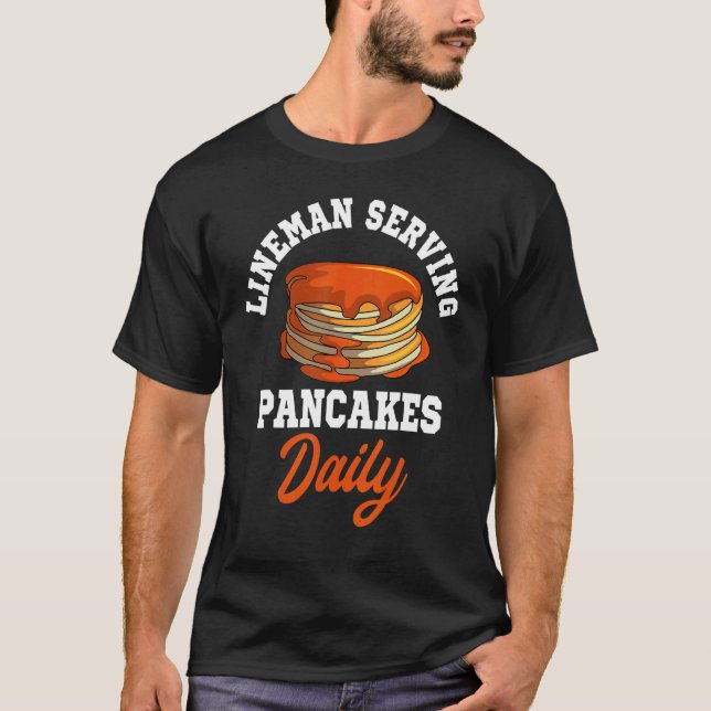 Pancakes Lineman Waffle Breakfast Flapjack Hotaka T Shirt (Framsida)