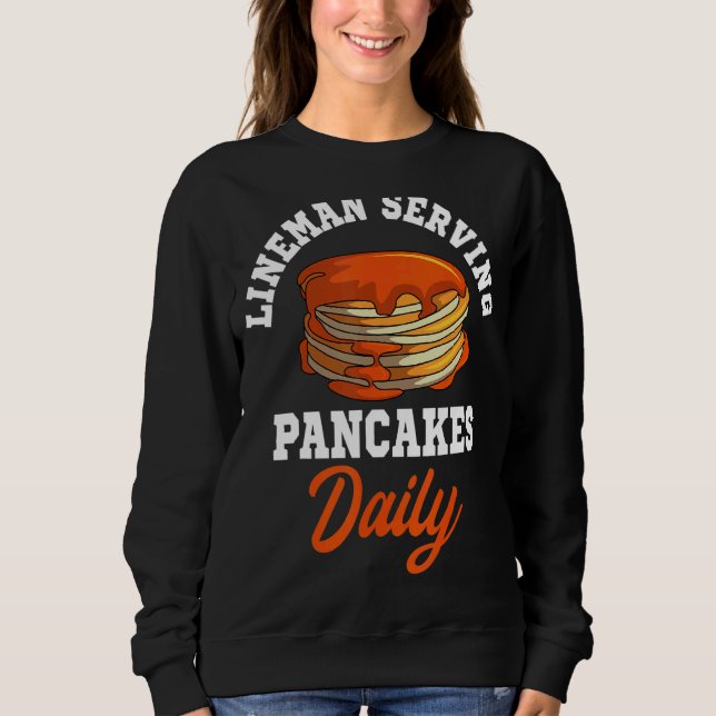 Pancakes Lineman Waffle Breakfast Flapjack Hotaka T Shirt (Framsida)