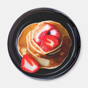 Pancakes med jordgubbar magnet