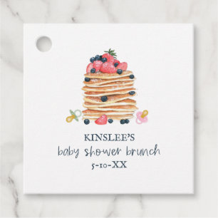 Pancakes & Nappar Baby Shower Brunch Gåvor Etiketter
