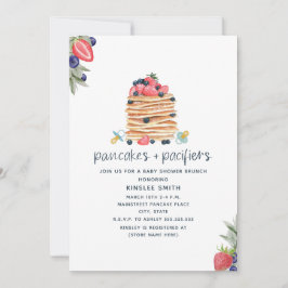 Pancakes & Nappar Blue Brunch Boy Shower Inbjudningar