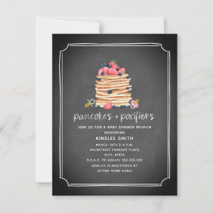 Pancakes + Nappar Chalkboard Brunch Baby Shower Inbjudningar