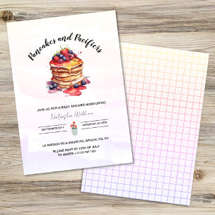 Pancakes och Nappar Brunch Baby Shower Inbjudningar
