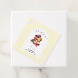 Pancakes och Nappar Gingham Play Baby Shower Gåvor Etiketter