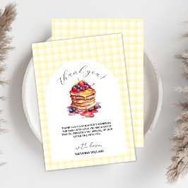 Pancakes och Nappar Gingham Play Baby Shower Tack Kort