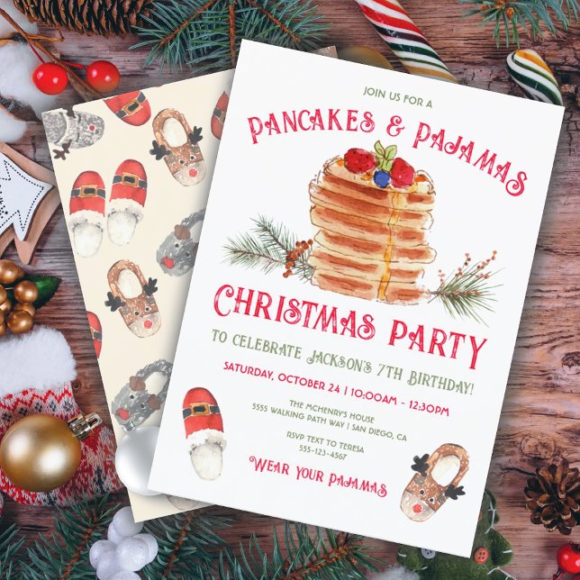 Pancakes och Pajamas-Födelsedagsfesten Inbjudningar (Skapare uppladdad)