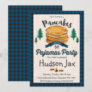 Pancakes och Pajamas födelsedagsinbjudan inlagd Inbjudningar