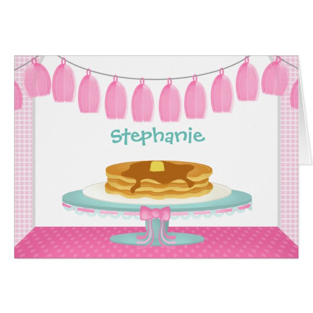 Pancakes och Pajamas Hälsningskort (Framsidan Horizontal)