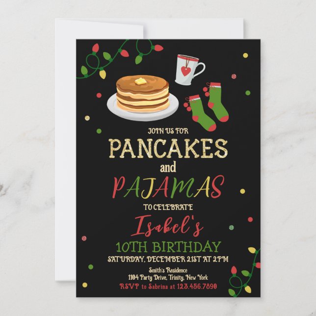 Pancakes och Pajamas Juldag Inbjudningar (Framsida)