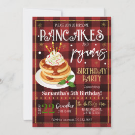 Pancakes och Pajamas-julen Party Inbjudningar