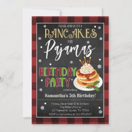 Pancakes och Pajamas-julen Party Inbjudningar