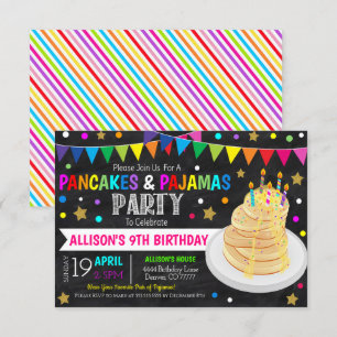 Pancakes och Pajamas-partiets inbjudan