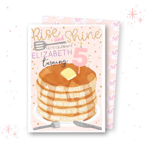 Pancakes och Pajamas Sleepover Birthday bjudande Inbjudningar