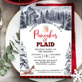 Pancakes och Play Julfest, Rustic Inbjudningar