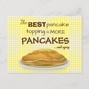Pancakes och Syrup Topping Quote Vykort