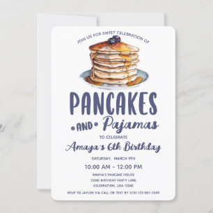 Pancakes & Pajamas Birthday Girl Party Investigati Inbjudningar
