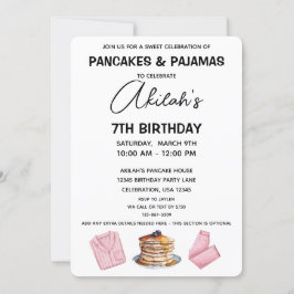 Pancakes & Pajamas Birthday Girl Party Investigati Inbjudningar
