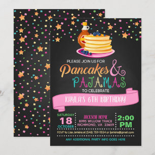 Pancakes & Pajamas Birthday-inbjudan Inbjudningar