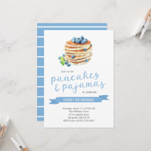 Pancakes & Pajamas Birthday-inbjudan