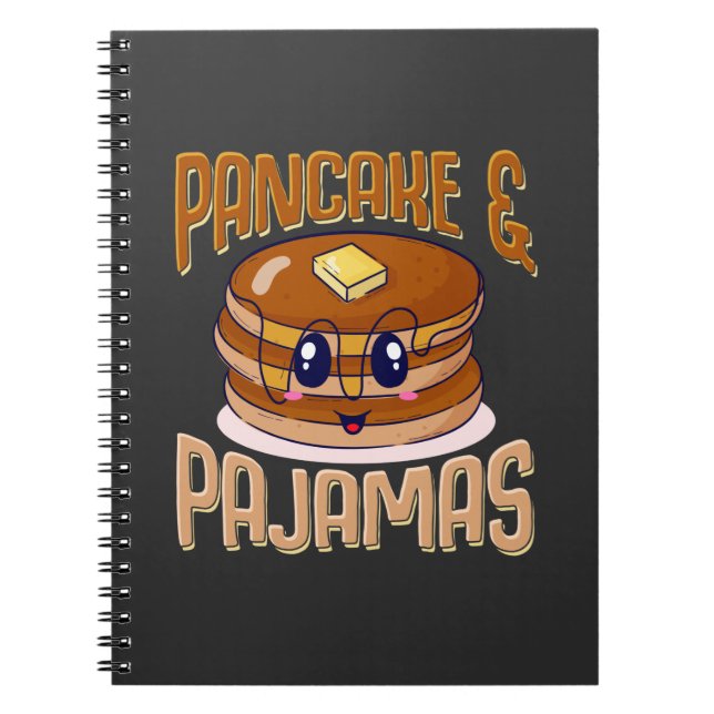 Pancakes Pajamas Cute Kawaii Slumber Party Anteckningsbok (Framsidan)