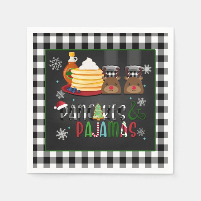 Pancakes & Pajamas jul Party Napkin - BB Pappersservett (Framsidan)