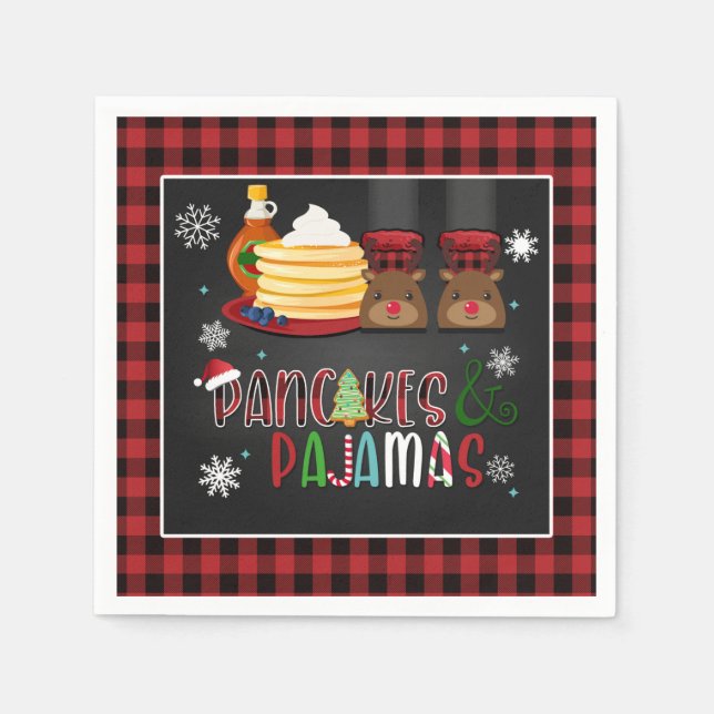 Pancakes & Pajamas jul Party Napkin Pappersservett (Framsidan)