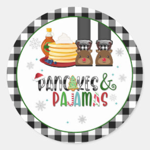 Pancakes & Pajamas jul Party Sticker - WB Runt Klistermärke