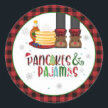 Pancakes & Pajamas jul Party Sticker - Wh Runt Klistermärke<br><div class="desc">Perfekt för att fira den Speciella Julfesten!</div>