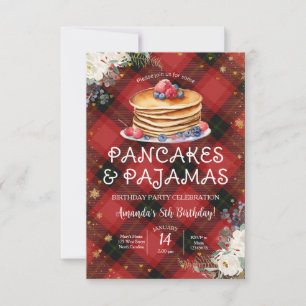 Pancakes & Pajamas Red Play-juldagen Inbjudningar