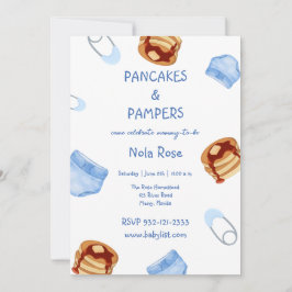 Pancakes & Pampers pojke dusch Inbjudningar