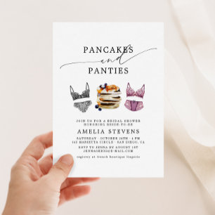 Pancakes & Panties Inbjudningskort för möhippan