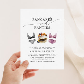 Pancakes & Panties Inbjudningskort för möhippan
