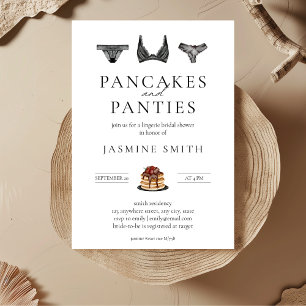 Pancakes & Panties Lingerie Möhippa Modern Inbjudningar