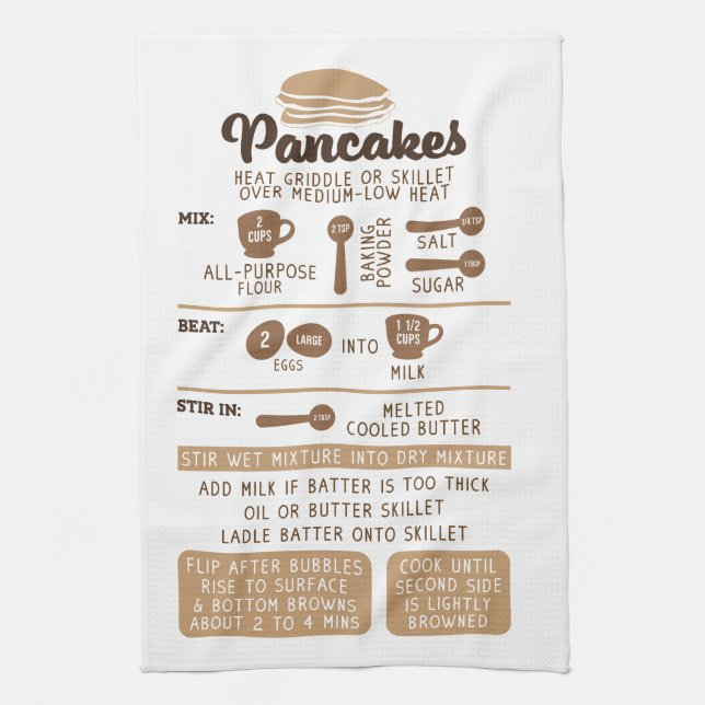 Pancakes Recipe Helgdag Gift Tea Kitchen Towel Kökshandduk (Vertikal)