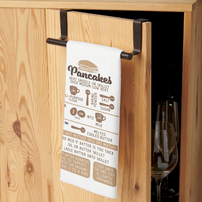 Pancakes Recipe Kitchen Towel Kökshandduk (Thirds Fold)