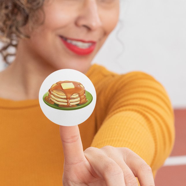 Pancakes Stickers Runt Klistermärke (Skapare uppladdad)