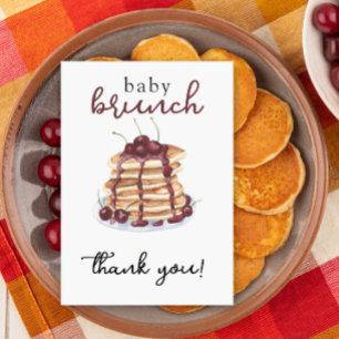 Pancakes Sweet Cherry Baby Shower Tack för ditt ko Kort