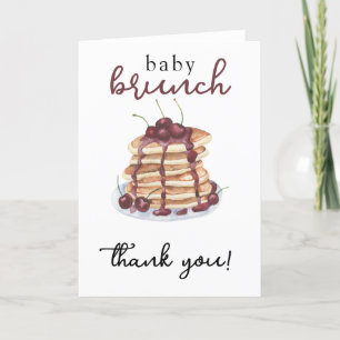 Pancakes Sweet Cherry Baby Shower Tack för ditt ko Kort