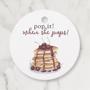 Pancakes Sweet Cherry! När hon poppar! Gåvor Etiketter