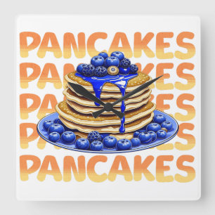 Pancakes Topped with Bluebär Fyrkantig Klocka