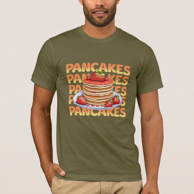 Pancakes Topped with Strawbär T Shirt (Framsida)